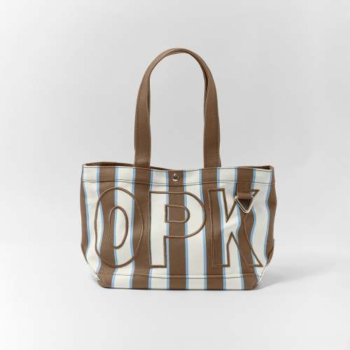 Striped Custom Alpha Tote - Hazelnut
