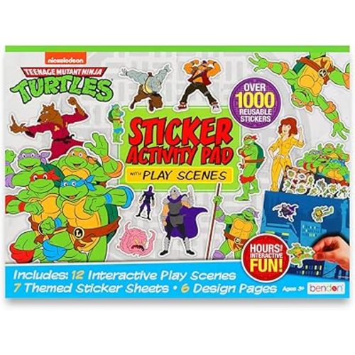 Teenage Mutant Ninja Turtles Create-A-Scene Over 1000 TMNT Stickers Activity Pad to Color - Teenage Mutant Ninja Turtles Sticker Play Scene Book (11x16 Inches)