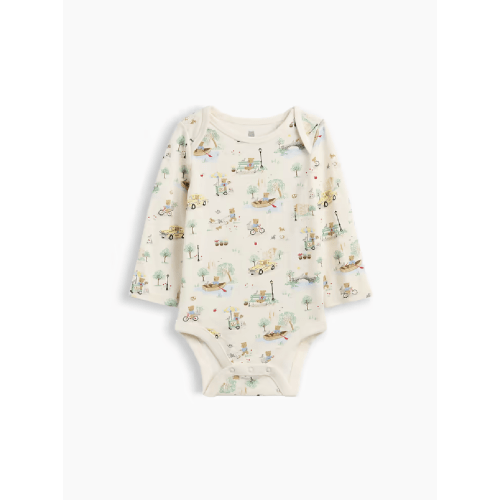Baby First Favorites Organic Cotton Brannan Bear Toile Bodysuit