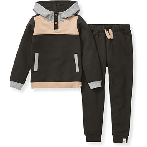 Burt's Bees Baby baby-boys Hoodie and Pant Set, Top & Bottom Outfit Bundle, 100% Organic Cotton