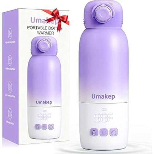 Portable Bottle Warmer for Travel - 12oz Portable Milk Warmer with Dual Heating Modes for Breast Milk & Water Fast Heating Smart Temperature Control for Outdoor Activities and Nighttime Feeding