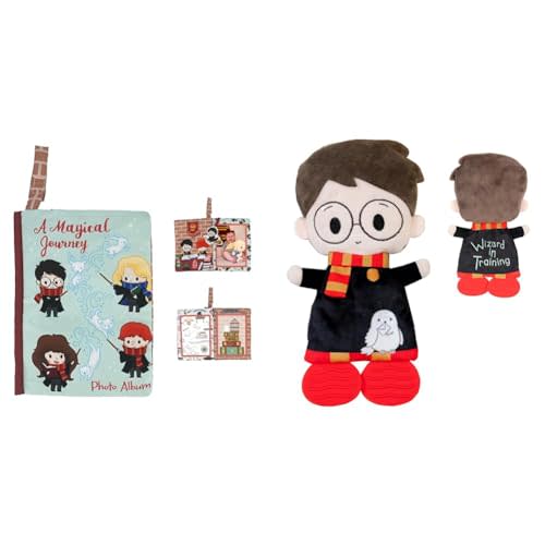 Kids Preferred Harry Potter Baby Photo Album Book Holds 3 Photos with Teether Plush Toy Blanket for Boys & Girls Ages 0 Months to Toddler 10 Inches