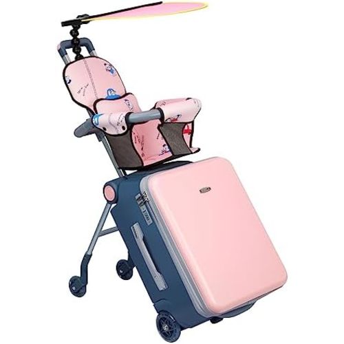 LemoHome Expandable Luggage with Spinner Wheels,Large Suitcases with Child Seat Design,Hard Luggage for Women and Men,20 inch Hardside Carry on Luggage for Travel (Pink)