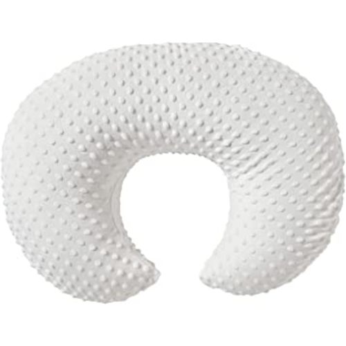 Nursing Pillow Cover Breastfeeding Pillow Cases Plush Dot Slipcover (White)