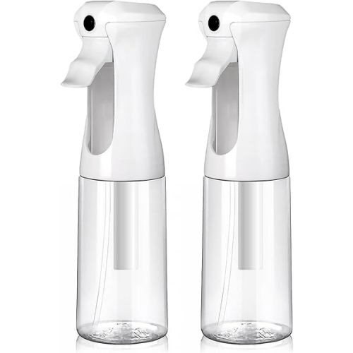 VigorPath Continuous Spray Bottle for Hair – Fine Mist Mister for Hairstyling, Cleaning, Plants, Pets, Barbers, Salons, and Essential Oil Applications (150ml/5 oz) Clear 2 Pack