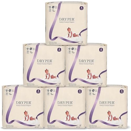 Baby Diaper,DRYPER Disposable Diaper Newborn Nappies Size 4 (10-15kg), 3D Leak Guards & Wetness Indicator, Ultra-Soft & Thin,Fast Water Absorption, 138 Nappies