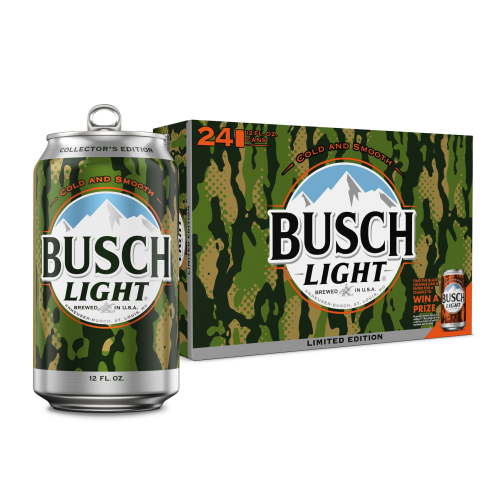 Busch Light American Lager Beer 24 Pack 12 fl oz Aluminum Cans 4.1% ABV Light Bodied Lager