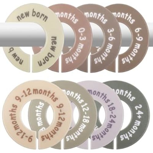 8 Pcs Baby Closet Dividers, Double-Sided Hanger Dividers for 0-24 Months