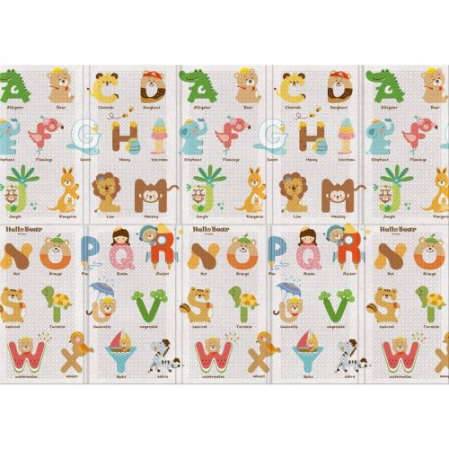 Parklon ABC Double-Sided Folding Play Mat: Encourages Color & Shape Recognition, Jungle Animals Pattern, Foam Material