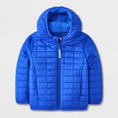 Toddler Boys' Value Hooded Puffer Jacket - Cat & Jack™ Royal Blue 12M