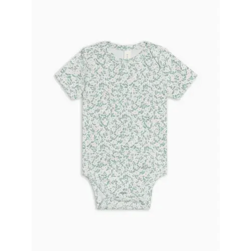 Colored Organics Afton Bodysuit (0-3M) - Arbor Floral / Powder + Shell
