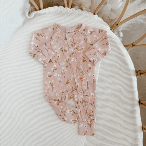 Cotton Growsuit - Blushing Blooms