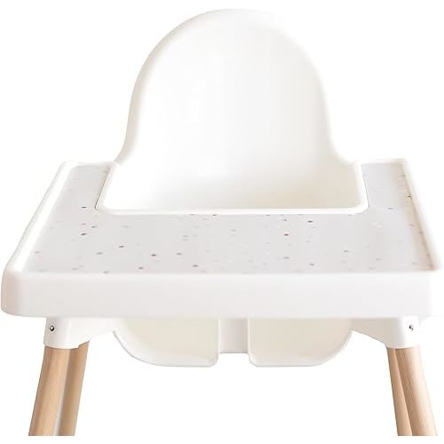 Yeah Baby Goods Placemats Compatible with The IKEA Antilop Highchair (Terrazzo on Milk) - Food-Grade Silicone Highchair Tray Mat – Easy to Clean, High Chair Accessory