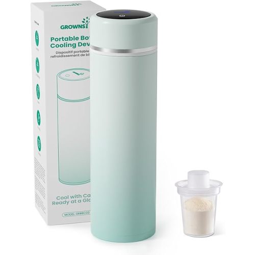 Grownsy Portable Baby Formula Bottle Maker, Rapid Cooling, Green