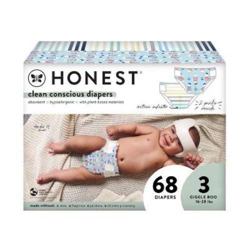 The Honest Company Clean Conscious Disposable Diapers Giraffes & Dots + Dashes - Size 1 - 80ct