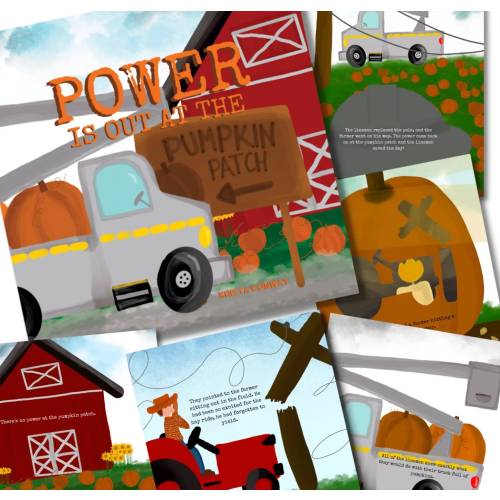 Power is Out at the Pumpkin Patch Linekid Book | Linelife Book for Lineman's Kids