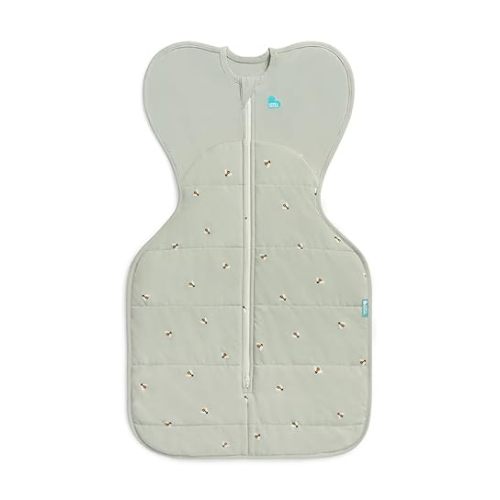 Love to Dream Swaddle UP Warm, 2.5 TOG, Dramatically Better Sleep, Allow Baby to Sleep in Preferred Arms Up Position for Self-Soothing, Secure Fit Calms Startle Reflex, 5-8.5lbs, Olive Bees