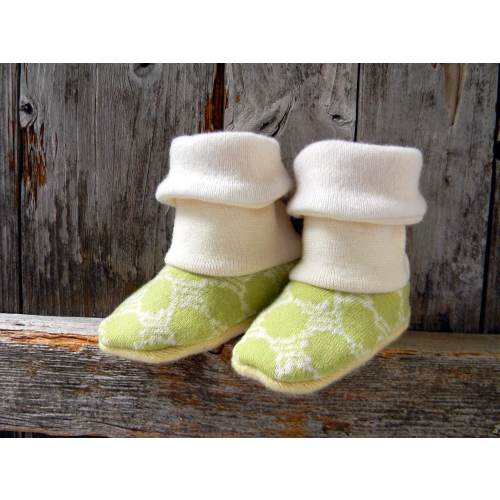 Custom Upcycled Wool Cashmere Baby Booties: High Top Crib Shoes