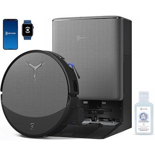 ECOVACS DEEBOT T90 PRO OMNI Robot Vacuum and Mop, 30,000Pa Suction, Instant Self-Cleaning OZMO Roller Mop, TruEdge Deep Edge Cleaning, ZeroTangle, Hot Water Wash & 145°F Air Dry, AI Obstacle Avoidance
