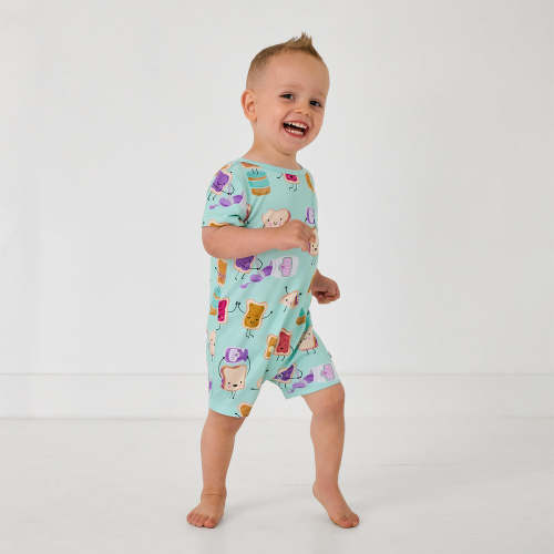 Lunch Buddies Pocket Shorty Romper | Little Sleepies