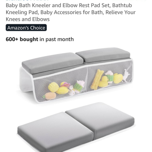 Baby Bath Kneeler and Elbow Rest Pad Set, Bathtub Kneeling Pad, Baby Accessories for Bath, Relieve Your Knees and Elbows