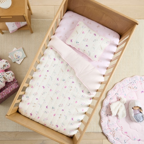 Adairs Kids - Heirloom Olivia Ivory Quilted Cot Quilt Cover Set | Adairs