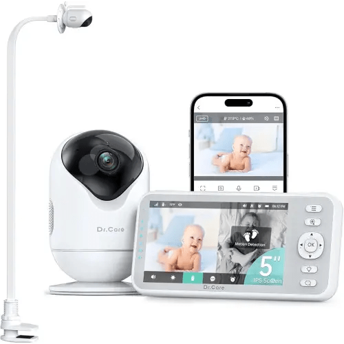 Dr.Care VistaView 5" 1080P Smart WiFi Baby Monitor with Camera ＆ Clip Mount