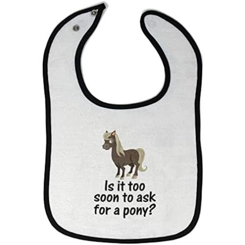 Cute Rascals Toddler & Baby Bibs Burp Cloths Young Horse Too Soon Ask Pony Question Mark Sign