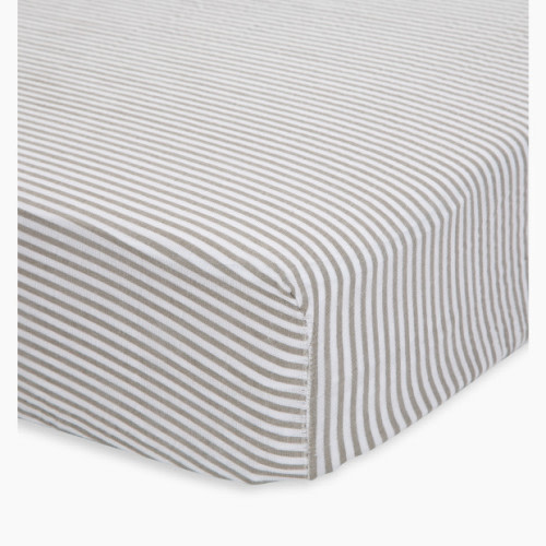 Cotton Muslin Crib Sheet - Grey Stripe