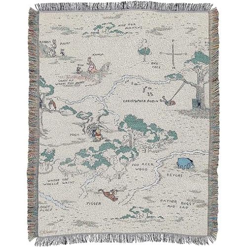 Northwest Winnie The Pooh Woven Tapestry Throw Blanket, 48" x 60", Hundred Acre Woods
