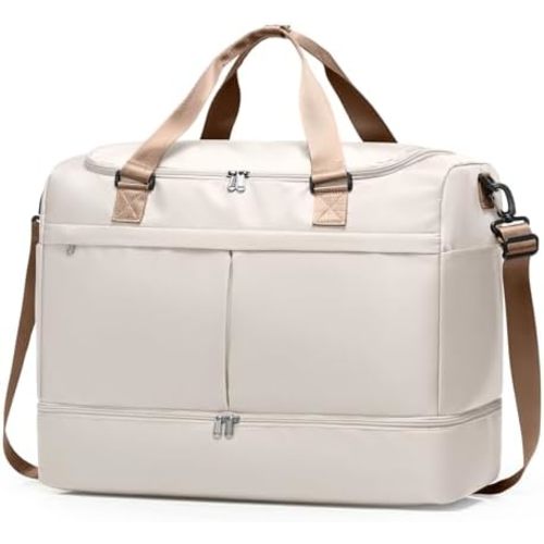 Weekender Bags for Women - 50L Large Travel Duffle Bag with Shoe Compartment - Carry on Overnight Bag for Travel, Weekend Getaway, Gym, Hospital
