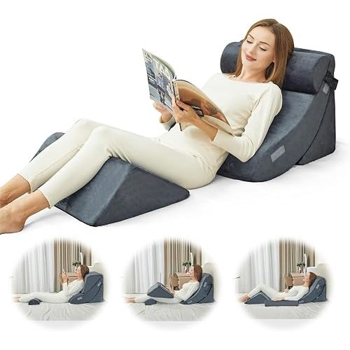 4pcs Bed Wedge Pillow for Nursing in Bed