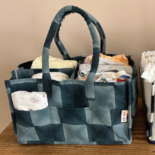 Etsy® Handmade Blue Checkered Diaper Caddy