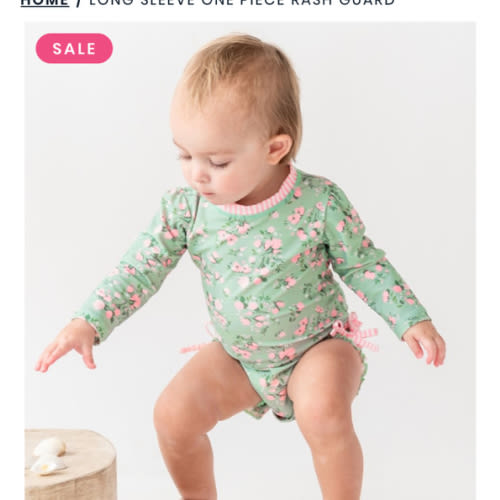 Long Sleeve One Piece Rash Guard | RuffleButts & RuggedButts