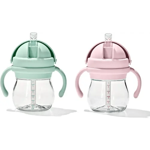 OXO Tot Transitions Straw Cup with Handles 6 oz. - Opal and Blossom - 2 Pack