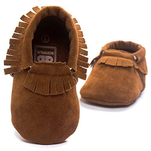 Meckior Infant Baby Girls Boys Premium Soft Sole Tassel Bowknot Moccasins Toddler Prewalker Princess Anti-Slip Crib Baptism Loafers Shoes