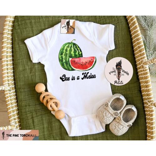 Watermelon Bodysuit, one in a melon baby clothes, fruit and veggie kids shirt, Watermelon baby tee, fruit pun clothes