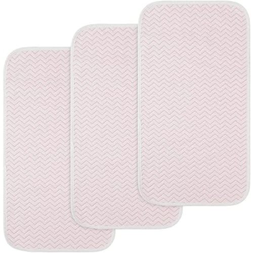 BlueSnail Ultra Soft and Absorbt Quilted Fiber Waterproof Changing Pad Liner 3pk (Pink)