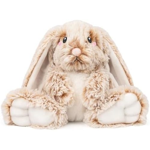 Bunny Microwavable & Weighted Stuffed Animals - 1.5 Lbs Unscented Heating Pad for Period Cramps Pain Relief and Anxiety, Cute Bunny Plush Toys Gifts for Women Girls Adults and Kids by Happy Fuel
