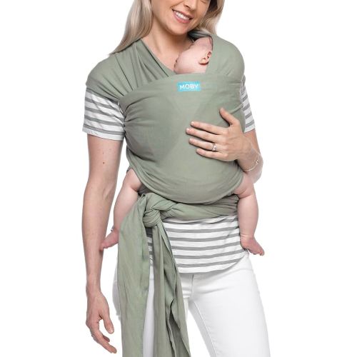 Moby Baby Wrap Carrier Classic for Newborns to Toddlers (8-33lbs), Infant Sling Carrier, Lightweight & Hands Free Design, Adjustable for All Body Types (Pear)