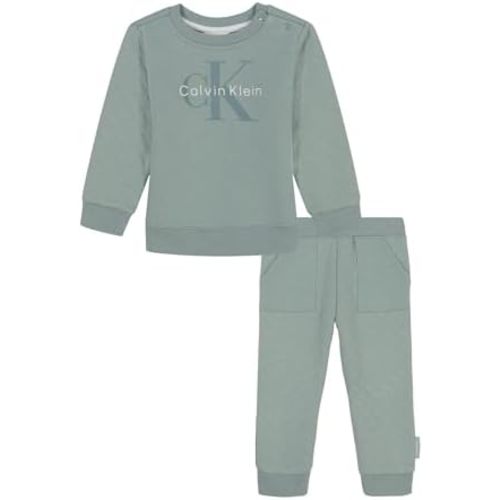 Calvin Klein baby-boys 2-piece Knit Set, Long Sleeve Shirt With Jogger Pants