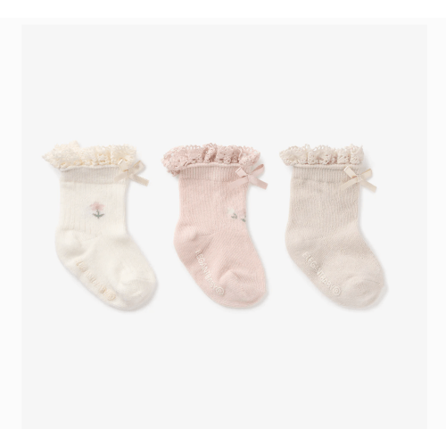 Floral Ankle Non Slip Baby Socks 3 pack – Elegant Baby