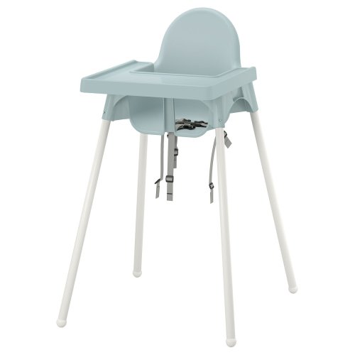 ANTILOP Highchair with tray - grey-blue/white