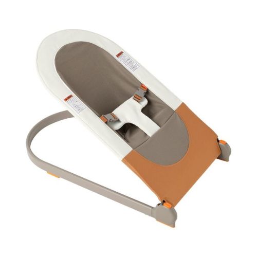Boon Slant Portable Lightweight Folding Baby Bouncer Seat for Infants - Brown: Reclining Seat, 3-Point Harness, PVC-Free