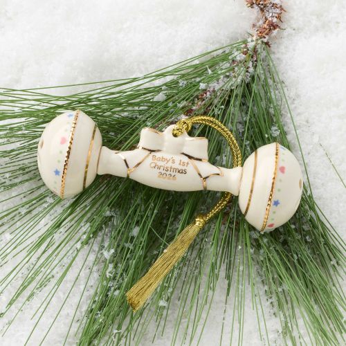 Lenox 2026 Baby's 1st Christmas Rattle Ornament 898583 - HomeBello