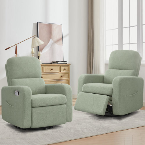 Latitude Run® Reiby 36" Modern Upholstered Swivel and Rocker Glider Recliner & Reviews | Wayfair