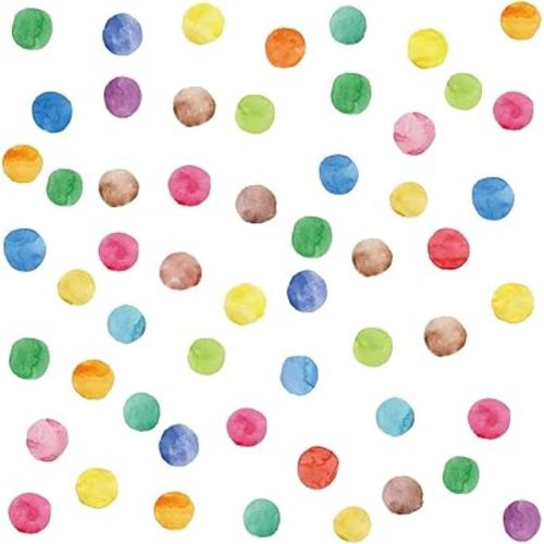 Watercolor Dots Wall Decals - MLM Colorful Round Wall Stickers Removable Vinyl Polka Dot Decor for Nursery Bedroom Living Room Playing Room