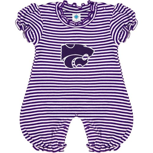 Creative Knitwear College Baby Striped Puff Sleeve Romper - Team Logo, Many Colors, for Girls (Newborn-12 Months)