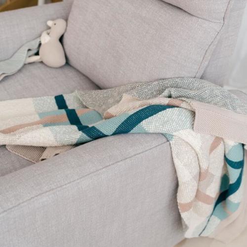Charlie Farmhouse Knitted Plaid Baby Blanket - Crane Baby | Maisonette