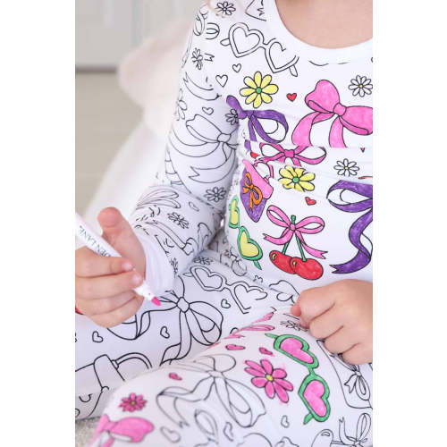 Colorable Two-Piece Pajama Set in Material Girl | Caden Lane